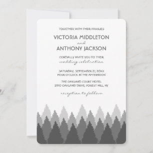 Grey Forest Range Woodland Wedding Invitation