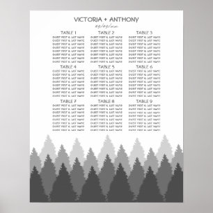 Grey Forest Range Woodland Wedding Seating Chart