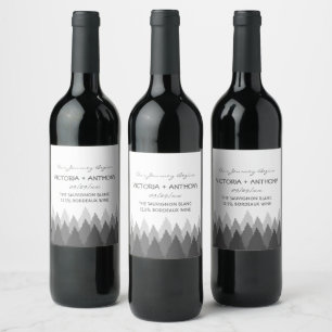 Grey Forest Range Woodland Wedding Wine Label