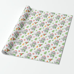 Grey Fox Christmas Wrapping Paper