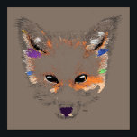Grey Fox Pop Art Poster Print<br><div class="desc">features print of the pop art painting "Grey Fox Pop Art" by Scottish artist MWright.</div>