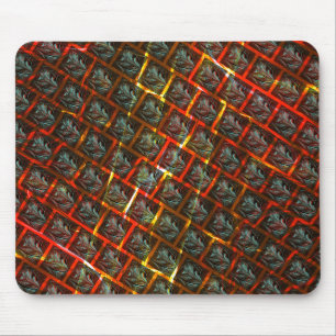 Grey 'framed eyes', grazes, squares or red grating mouse mat