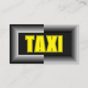 Grey frames yellow TAXI driver service cab driver Business Card