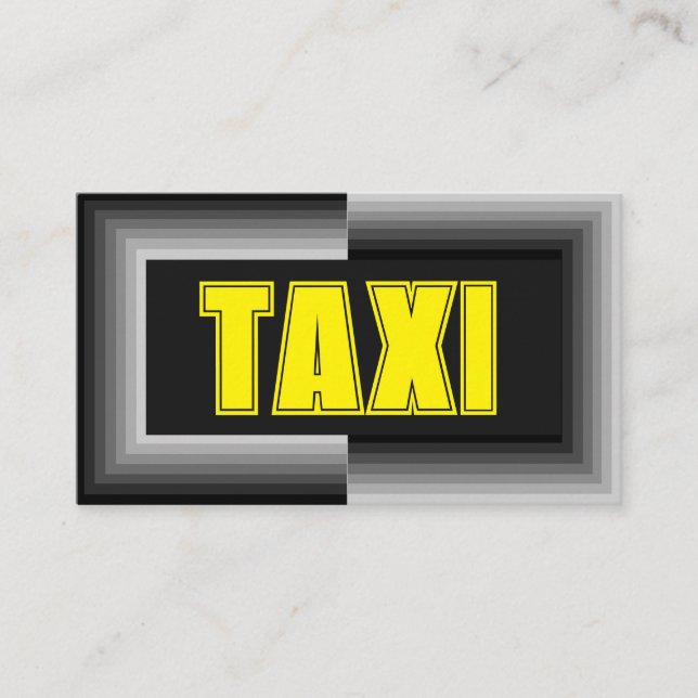 Grey frames yellow TAXI driver service cab driver Business Card (Front)