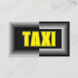 Grey frames yellow TAXI driver service cab driver Business Card