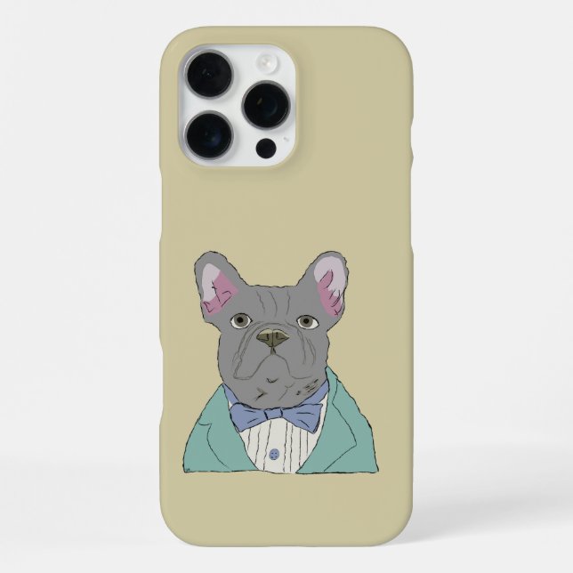 Grey French Bulldog iPhone Case (Back)