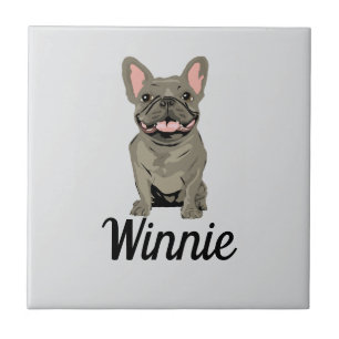 Grey French Bulldog Tile