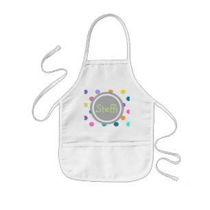 Grey fun dots of confetti colour kids apron