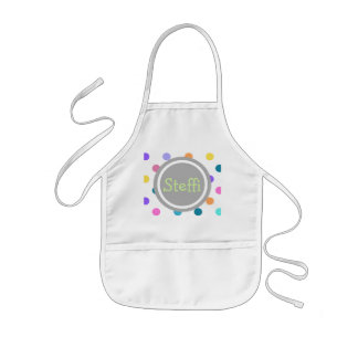 Grey fun dots of confetti colour kids apron