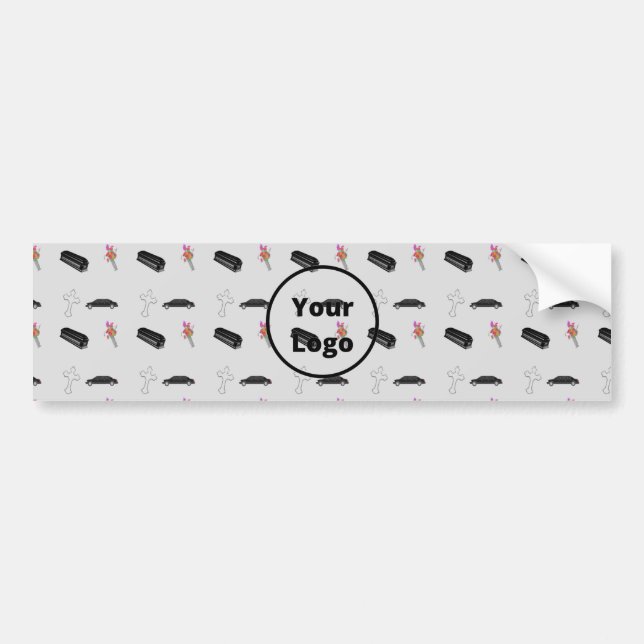 Grey funeral business pattern bumper sticker (Front)