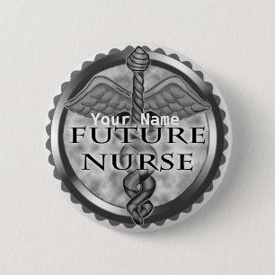 Grey Future Nurse 6 Cm Round Badge