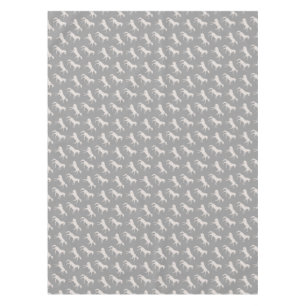 Grey Galloping Horses Pattern Tablecloth