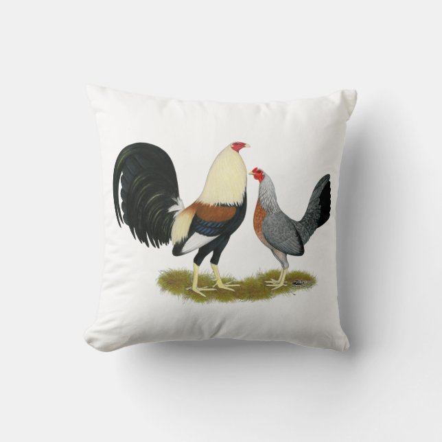 Grey Game Fowl Pair Cushion (Front)