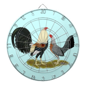 Grey Game Fowl Pair Dartboard