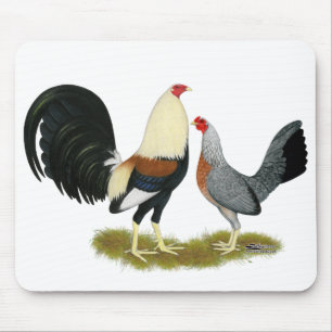 Grey Game Fowl Pair Mouse Mat