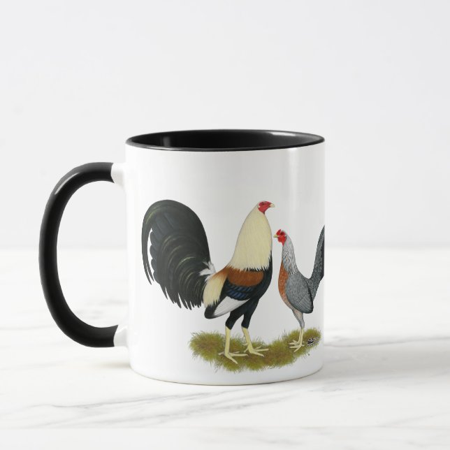 Grey Game Fowl Pair Mug (Left)