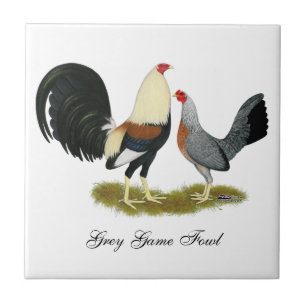 Grey Game Fowl Pair Tile