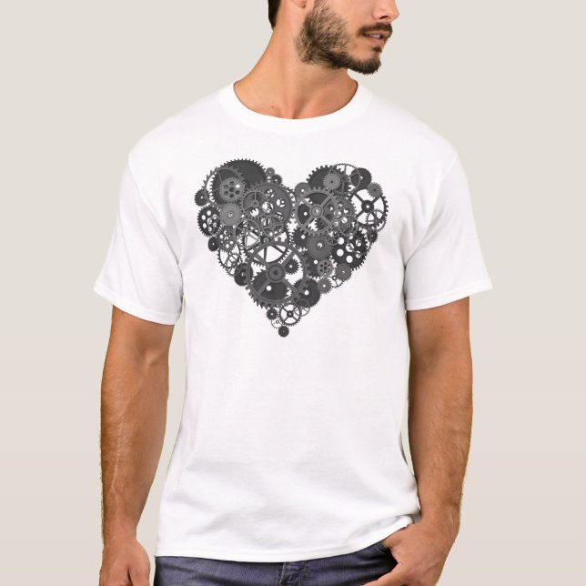 Grey Gears Heart T-Shirt (Front)