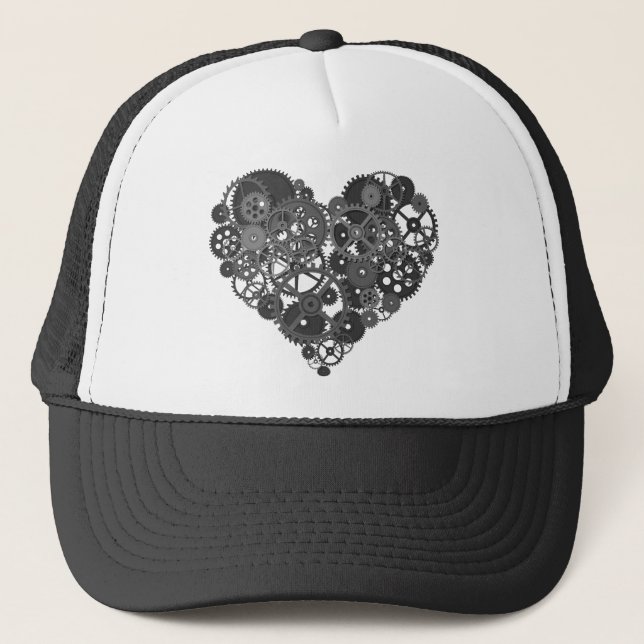 Grey Gears Heart Trucker Hat (Front)