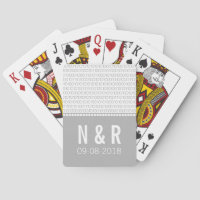 Grey Geek Chic Binary Code Playing Cards