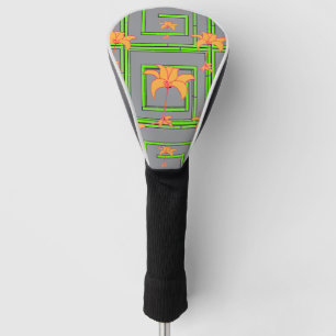 Grey Geo Floral Golf Head Cover