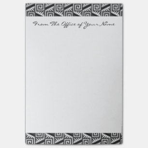 Grey Geometric Abstract Aztec Tribal Print Pattern Post-it Notes