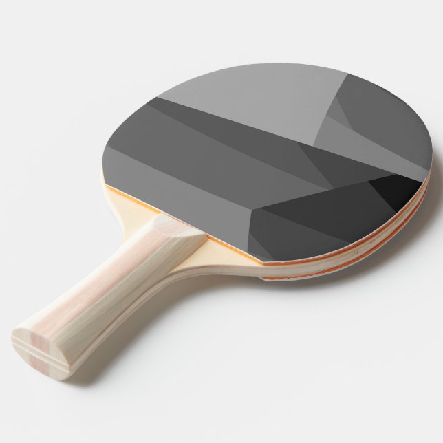 Grey Geometric Blocks Ping Pong Paddle (Front Angle)