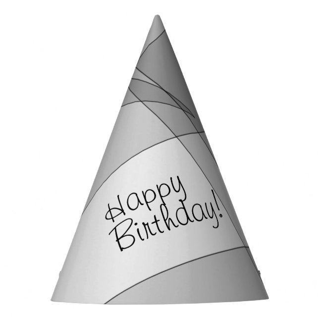 Grey Geometric  Custom Party Hat (Front)
