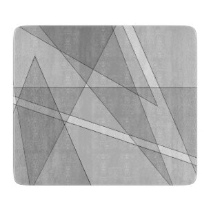 Grey Geometric  Cutting Board
