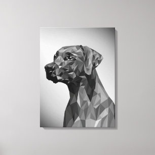 Grey Geometric Dog Canvas Print