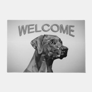Grey Geometric Dog Doormat