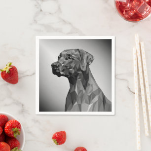 Grey Geometric Dog Napkin