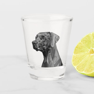 Grey Geometric Dog Shot Glass