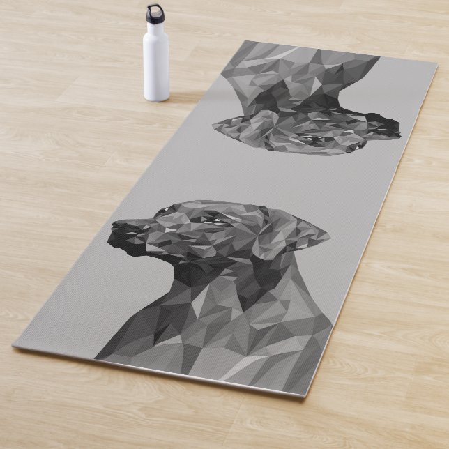 Grey Geometric Dog  Yoga Mat (In Situ)