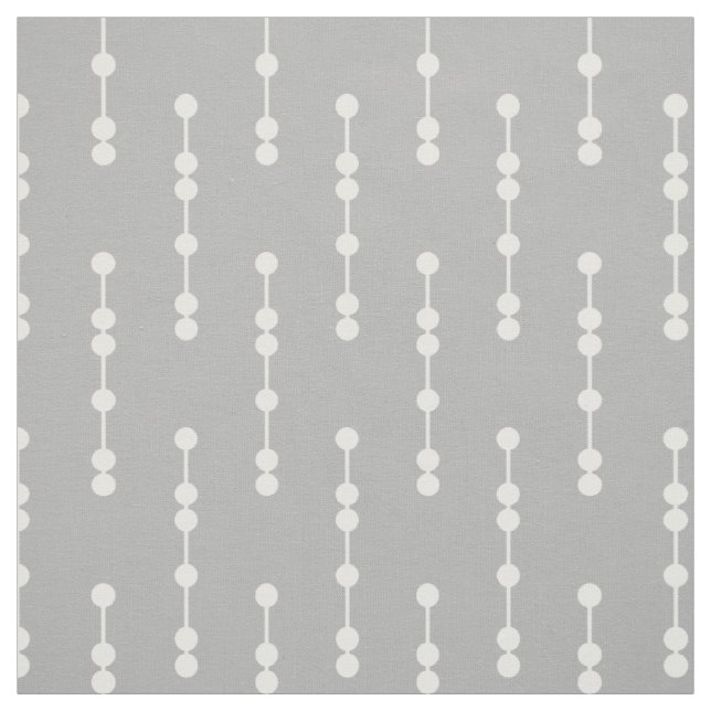 Grey Geometric Dots Pattern Fabric (Swatch)