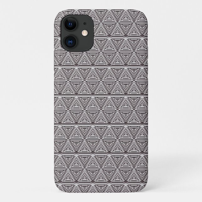 ✨ Grey Geometric Harmony Modern Minimal Case-Mate iPhone Case (Back)