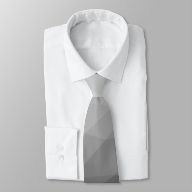 Grey geometric mesh ombre pattern tie (Tied)