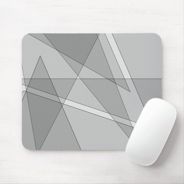 Grey Geometric  Mouse Mat (With Mouse)
