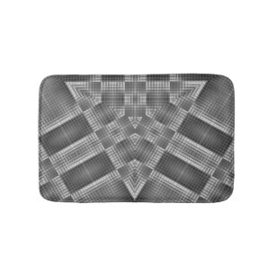 Grey Geometric Pattern Bath Mat