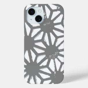 Grey geometric pattern iPhone 15 case