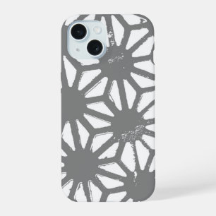 Grey geometric pattern iPhone 15 case