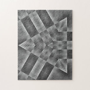 Grey Geometric Pattern Jigsaw Puzzle