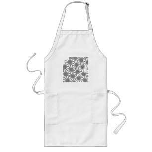 Grey geometric pattern long apron