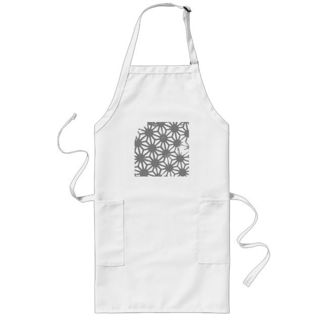 Grey geometric pattern long apron (Front)