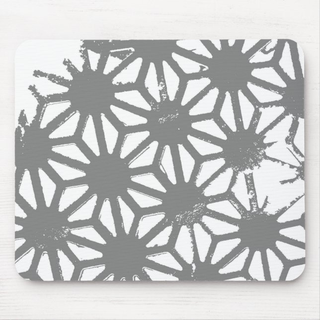 Grey geometric pattern mouse mat (Front)