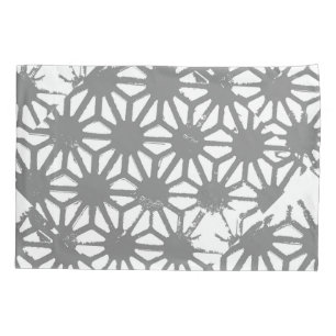 Grey geometric pattern pillowcase
