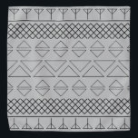 Grey Geometric Pattern Print Pet Bandana<br><div class="desc">Trendy grey geometric print pattern pet bandanna. Black print on grey background.</div>