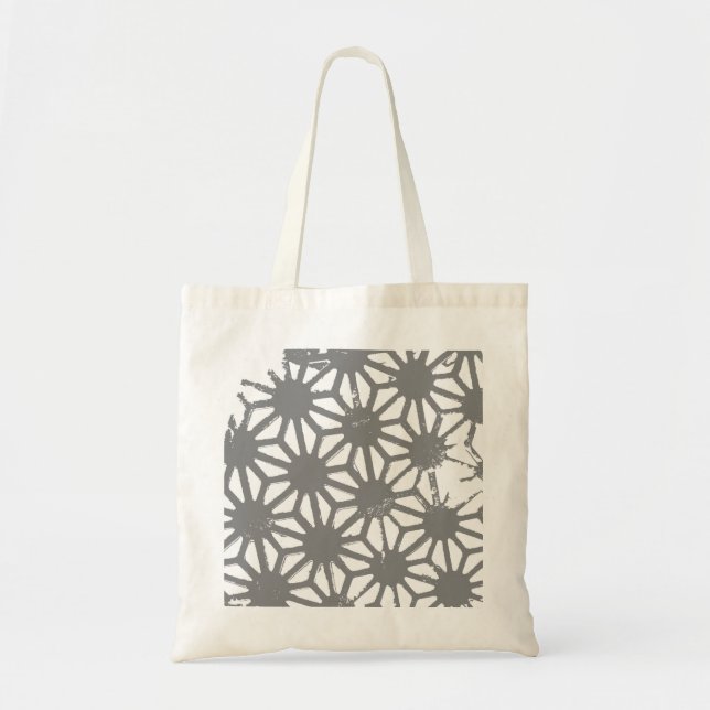 Grey geometric pattern tote bag (Front)