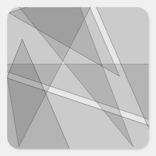 Grey Geometric  Square Sticker