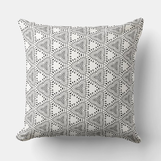 Grey Geometric Triangle Pattern Cushion (Front)